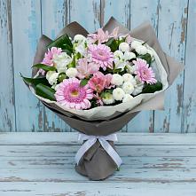 Букет цветов из:  Герберы, Альстромерии и Хризантемы в Михайловка Башкортостан