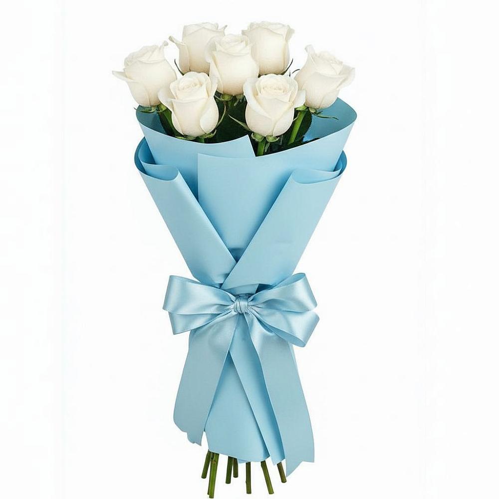 Букет 7 белых роз Проуд в Михайловка Башкортостан