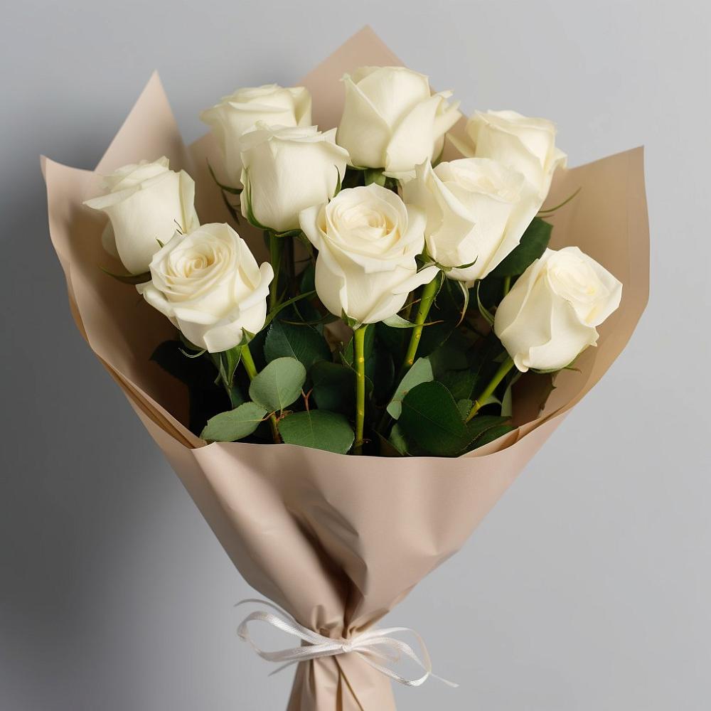 Букет 9 Белых роз Эдлесс Лав в Михайловка Башкортостан