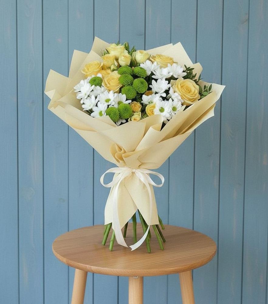 Букет цветов из: Хризантемы и Розы в Михайловка Башкортостан