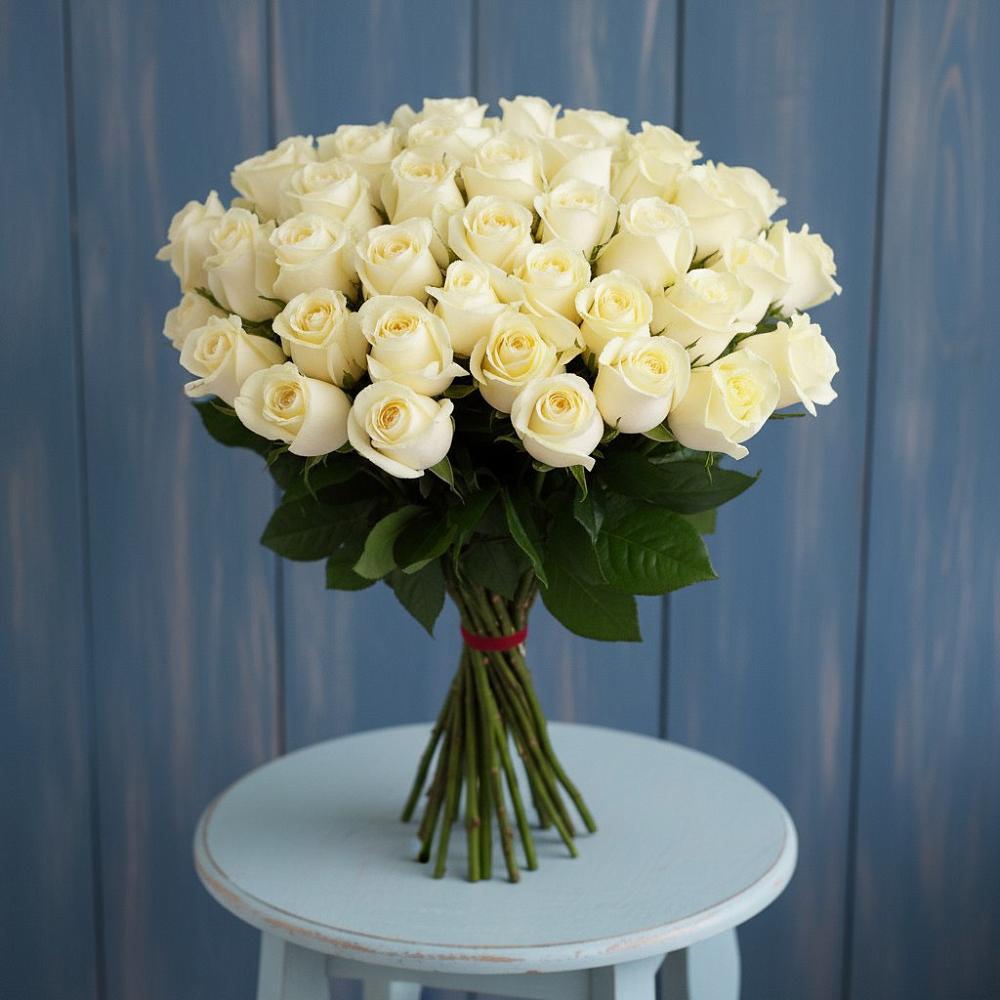 Букет 51 Белая роза Эдлесс Лав в Михайловка Башкортостан