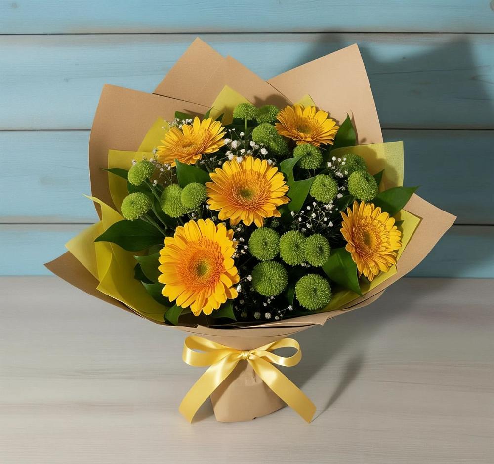 Букет цветов из: Герберы и Хризантемы в Михайловка Башкортостан