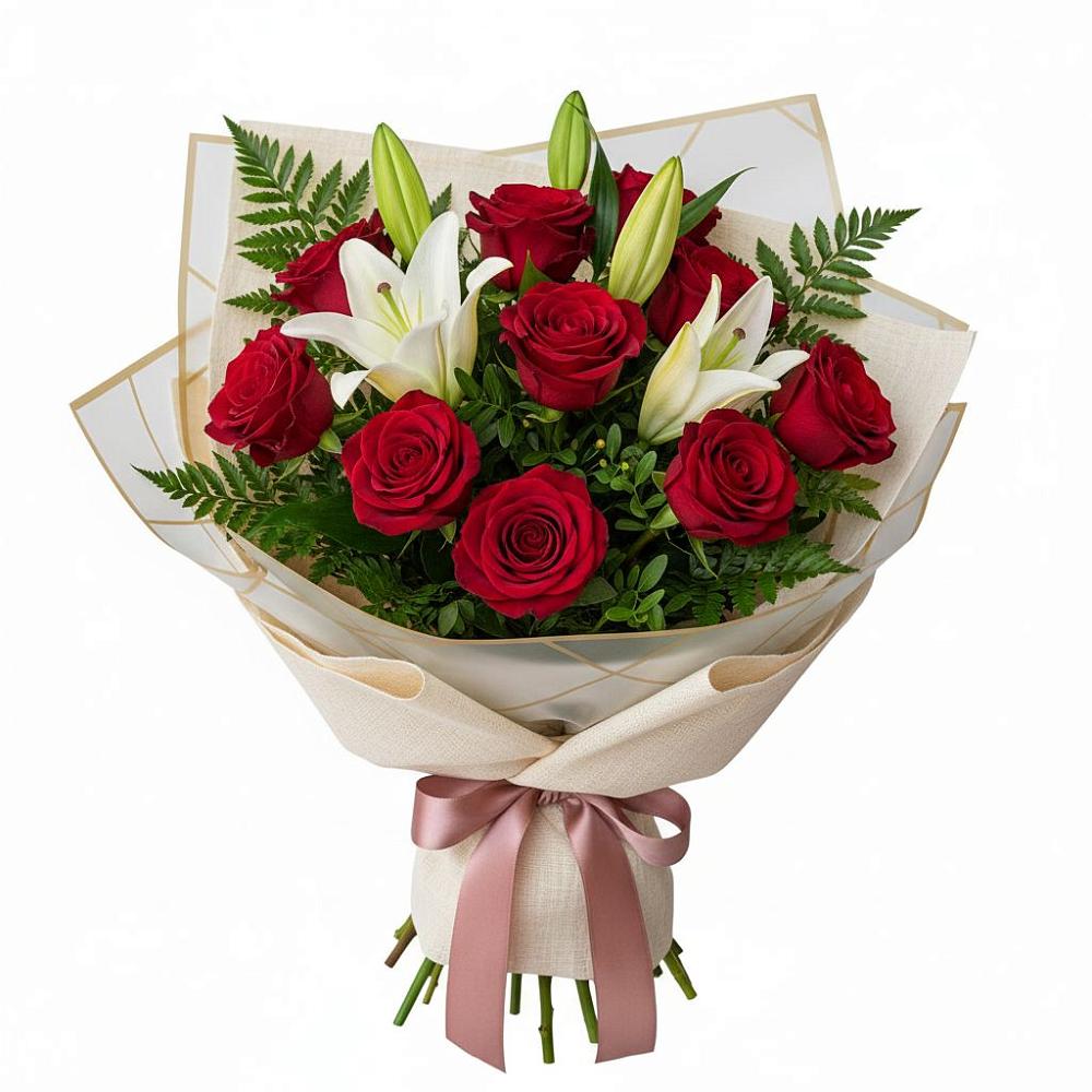 Букет цветов из: Лилии и Розы в Михайловка Башкортостан