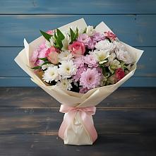 Букет цветов из:  Хризантемы, Альстромерии и Розы #REPLACE_PRED# Михайловка Башкортостан