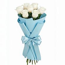 Букет 7 белых роз Проуд в Михайловка Башкортостан