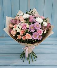 Букет цветов из:  Хризантемы, Розы и Альстромерии #REPLACE_PRED# Михайловка Башкортостан