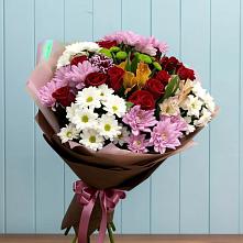 Букет цветов из:  Розы, Хризантемы и Альстромерии в Михайловка Башкортостан