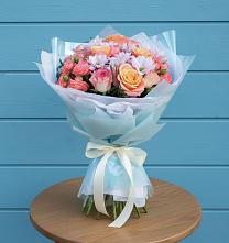 Букет цветов из:  Хризантемы и Розы в Михайловка Башкортостан