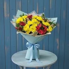 Букет цветов из:  Альстромерии и Хризантемы в Михайловка Башкортостан