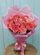 Букет 15 Розовых роз Равель в Михайловка Башкортостан