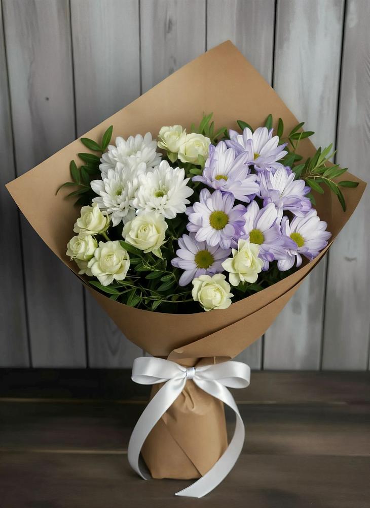 Букет цветов из: Хризантемы и Розы в Михайловка Башкортостан