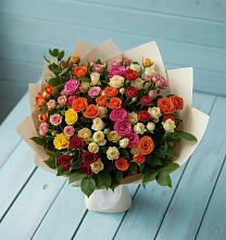 Букет Микс из разноцветных кустовых роз в Михайловка Башкортостан